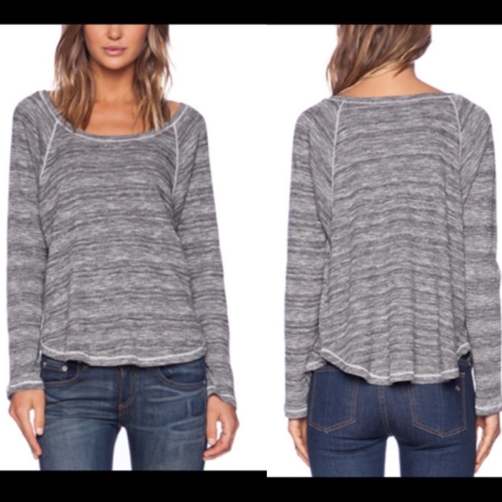 Splendid Thermal Long Sleeve Tee Top Sz M